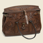 Hand-Tooled Leather Pecos Duffle Bag - Saddle Brown - RRL - STAG Provisions - Accessories - Bags / Luggage