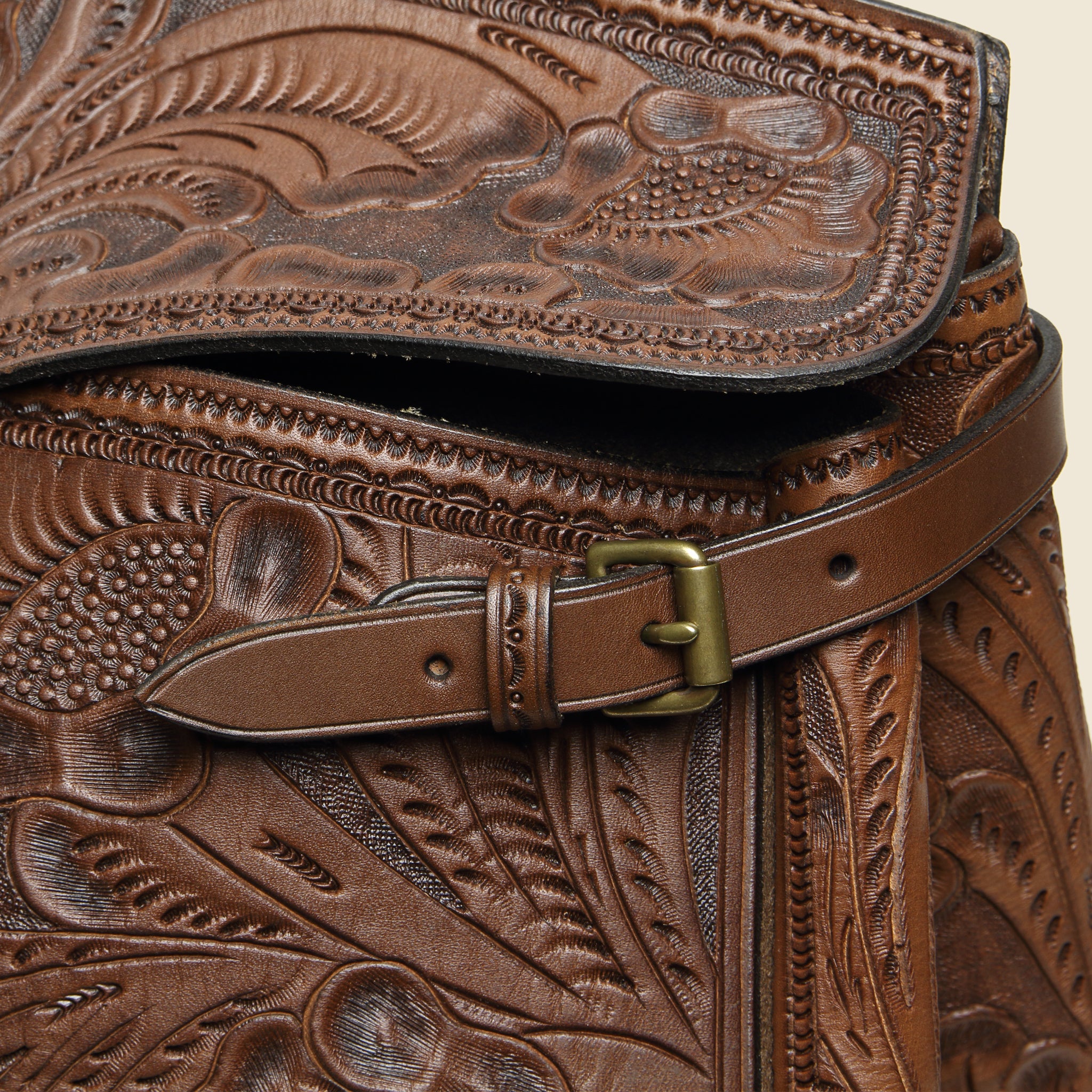 
                          Hand-Tooled Leather Pecos Duffle Bag - Saddle Brown - RRL - STAG Provisions - Accessories - Bags / Luggage
                        