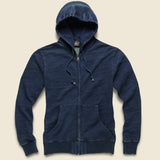 French Terry Zip Hoodie - Washed Indigo - RRL - STAG Provisions - Tops - Fleece / Sweatshirt