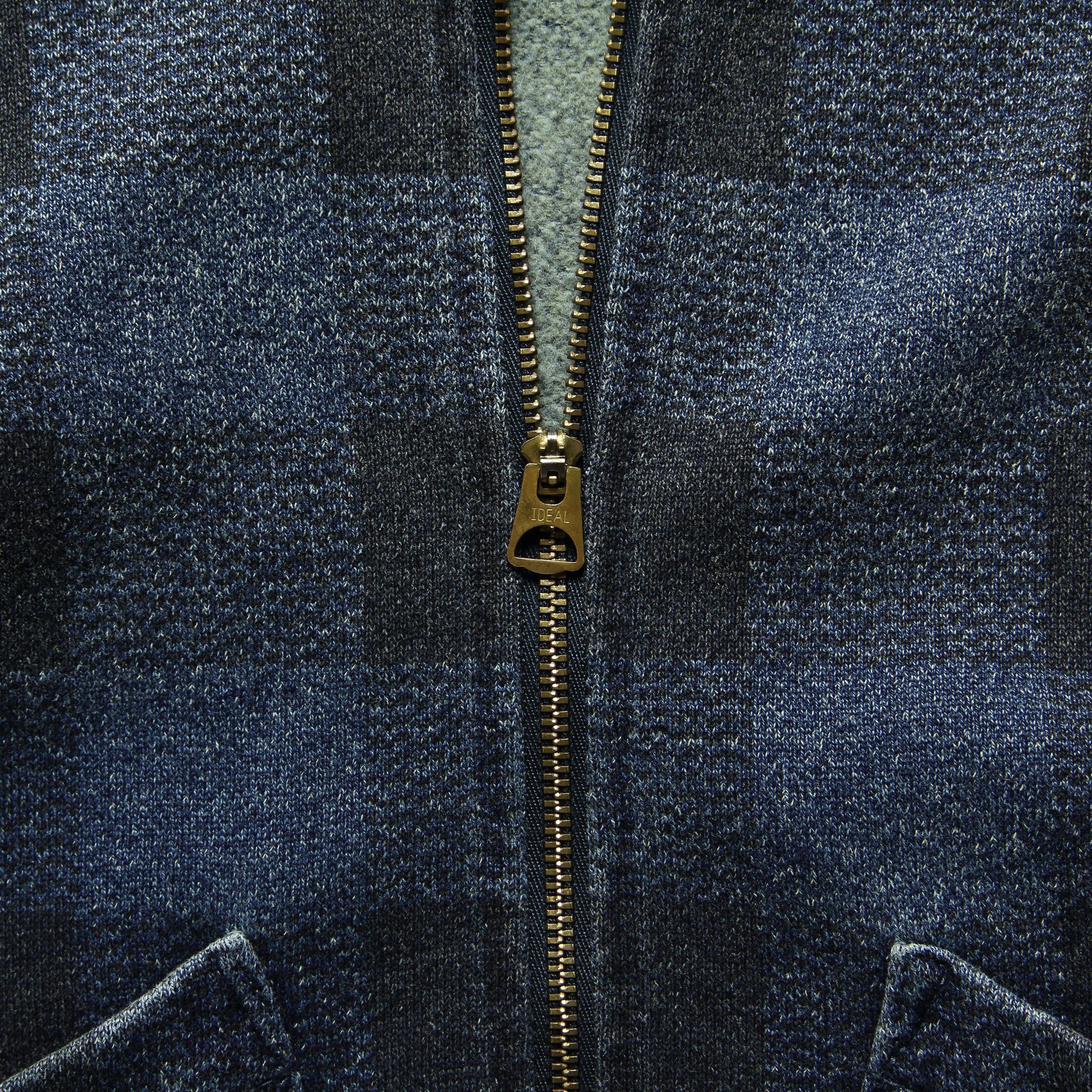 
                          Buffalo Plaid Zip Cardigan - Washed Indigo - RRL - STAG Provisions - Tops - Sweater
                        