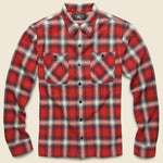 Monterey Ombre Plaid Flannel - Red/Black - RRL - STAG Provisions - Tops - L/S Woven - Plaid