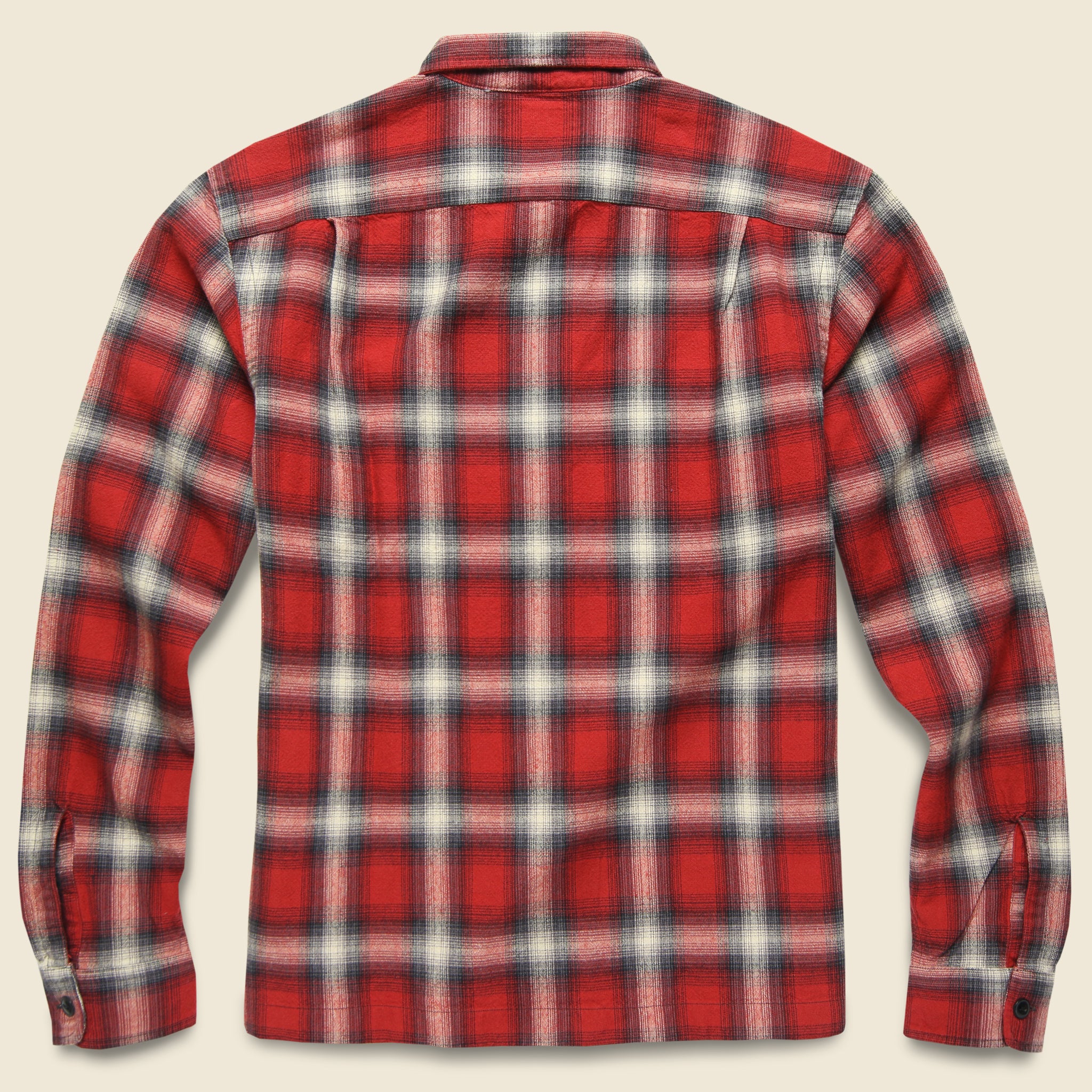 
                          Monterey Ombre Plaid Flannel - Red/Black - RRL - STAG Provisions - Tops - L/S Woven - Plaid
                        