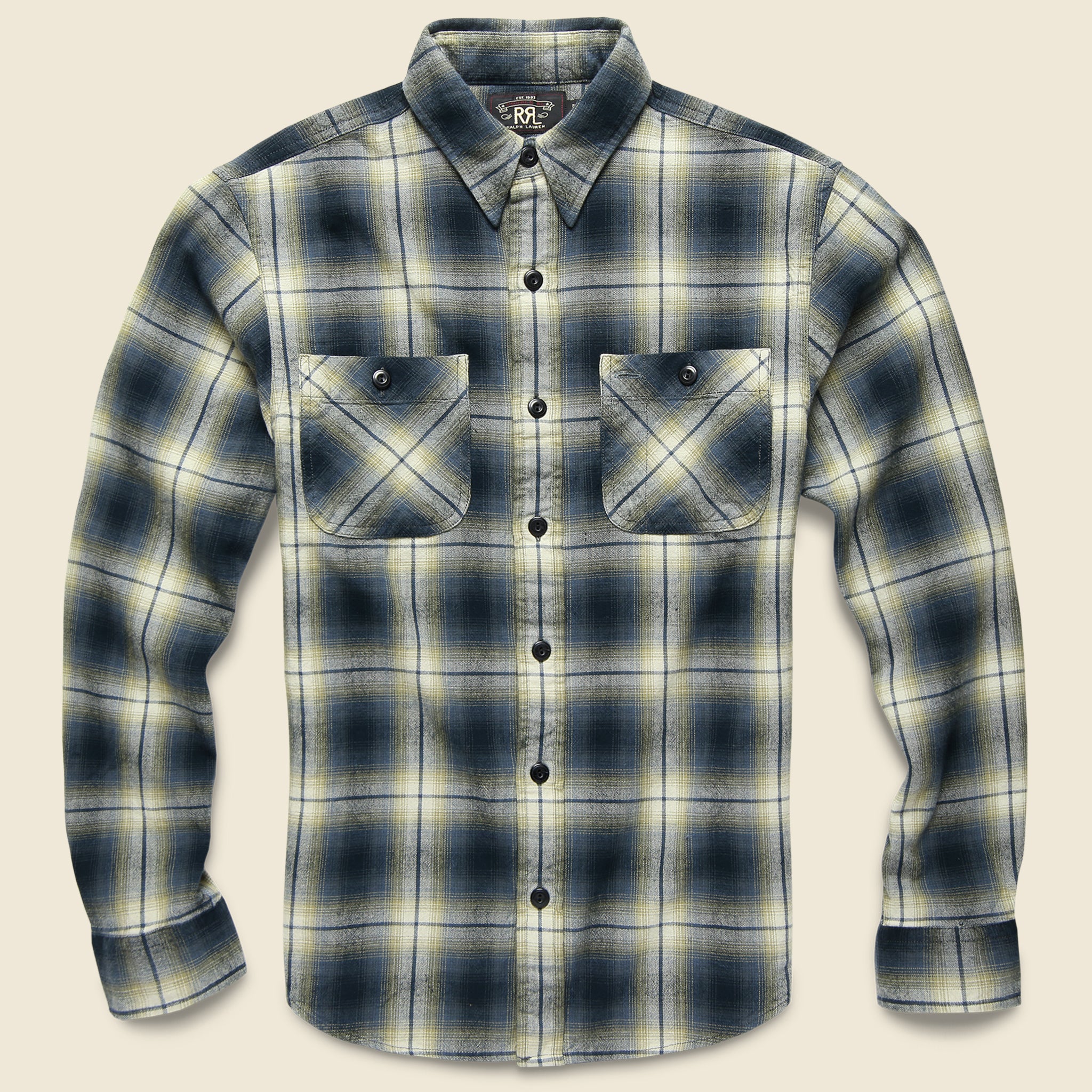 Cody Ombre Plaid Western Shirt - Blue/Black - RRL - STAG Provisions - Tops - L/S Woven - Plaid