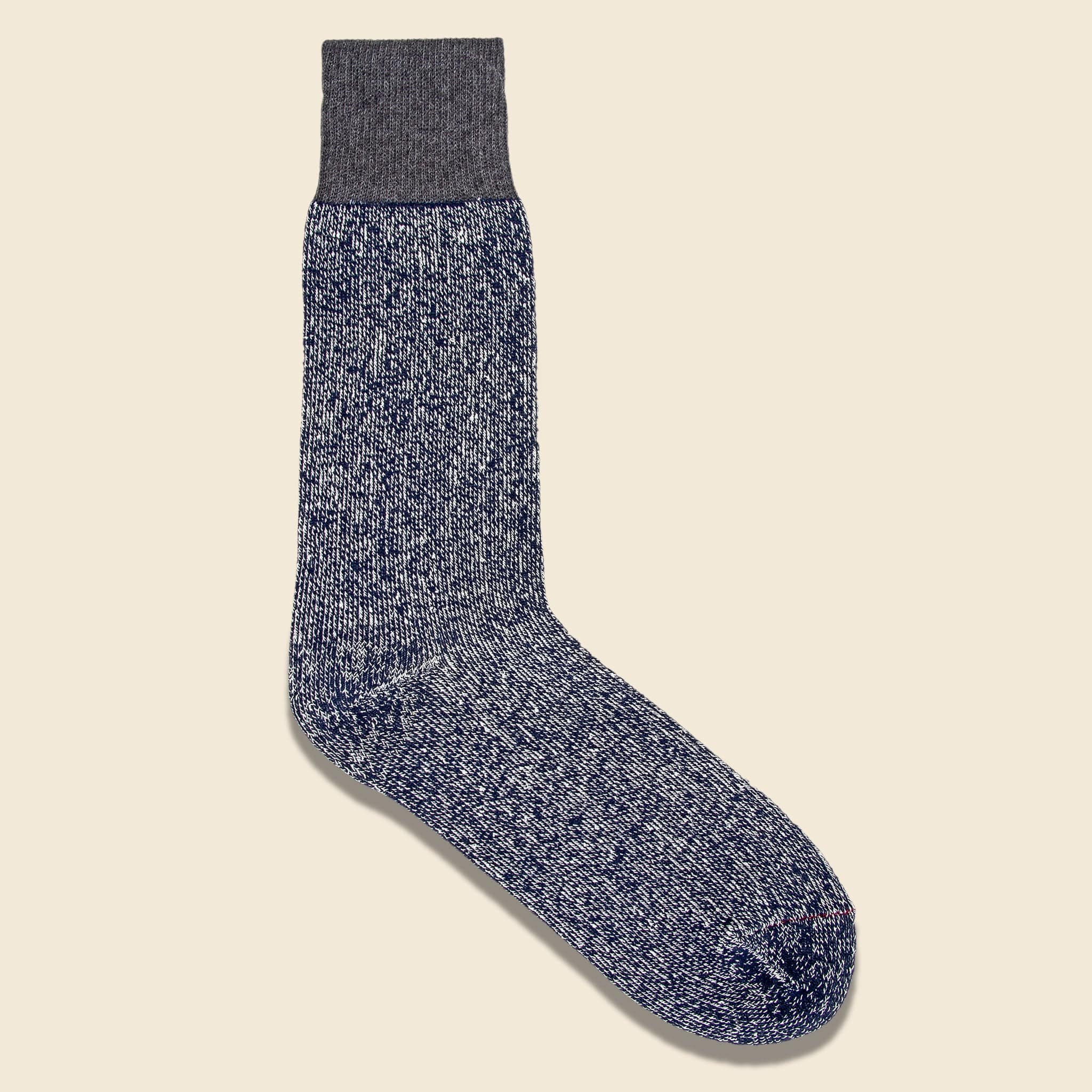 Silk & Cotton Double Face Sock - Dark Gray/Navy - RoToTo - STAG Provisions - Accessories - Socks