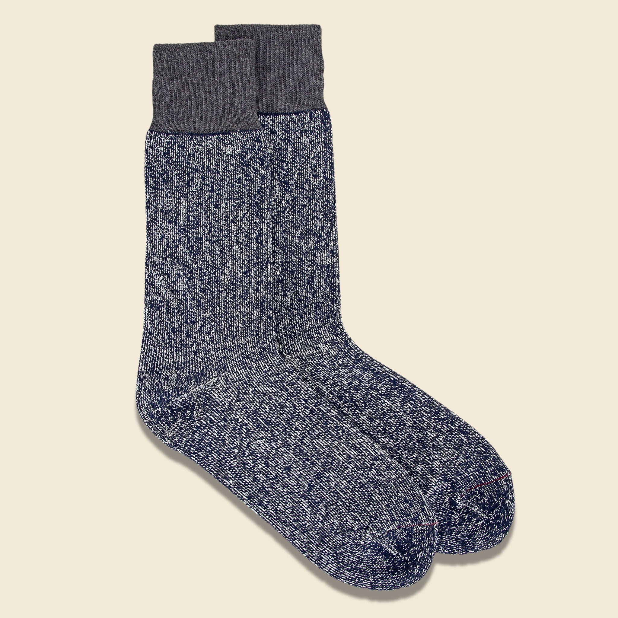Silk & Cotton Double Face Sock - Dark Gray/Navy - RoToTo - STAG Provisions - Accessories - Socks
