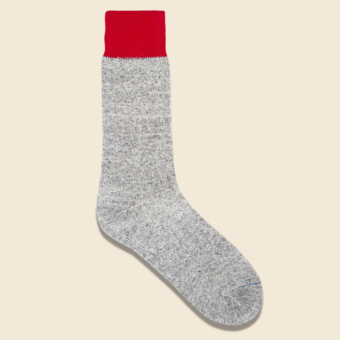 RoToTo Silk & Cotton Double Face Sock - Red/Light Gray