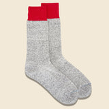 Silk & Cotton Double Face Sock - Red/Light Gray - RoToTo - STAG Provisions - Accessories - Socks