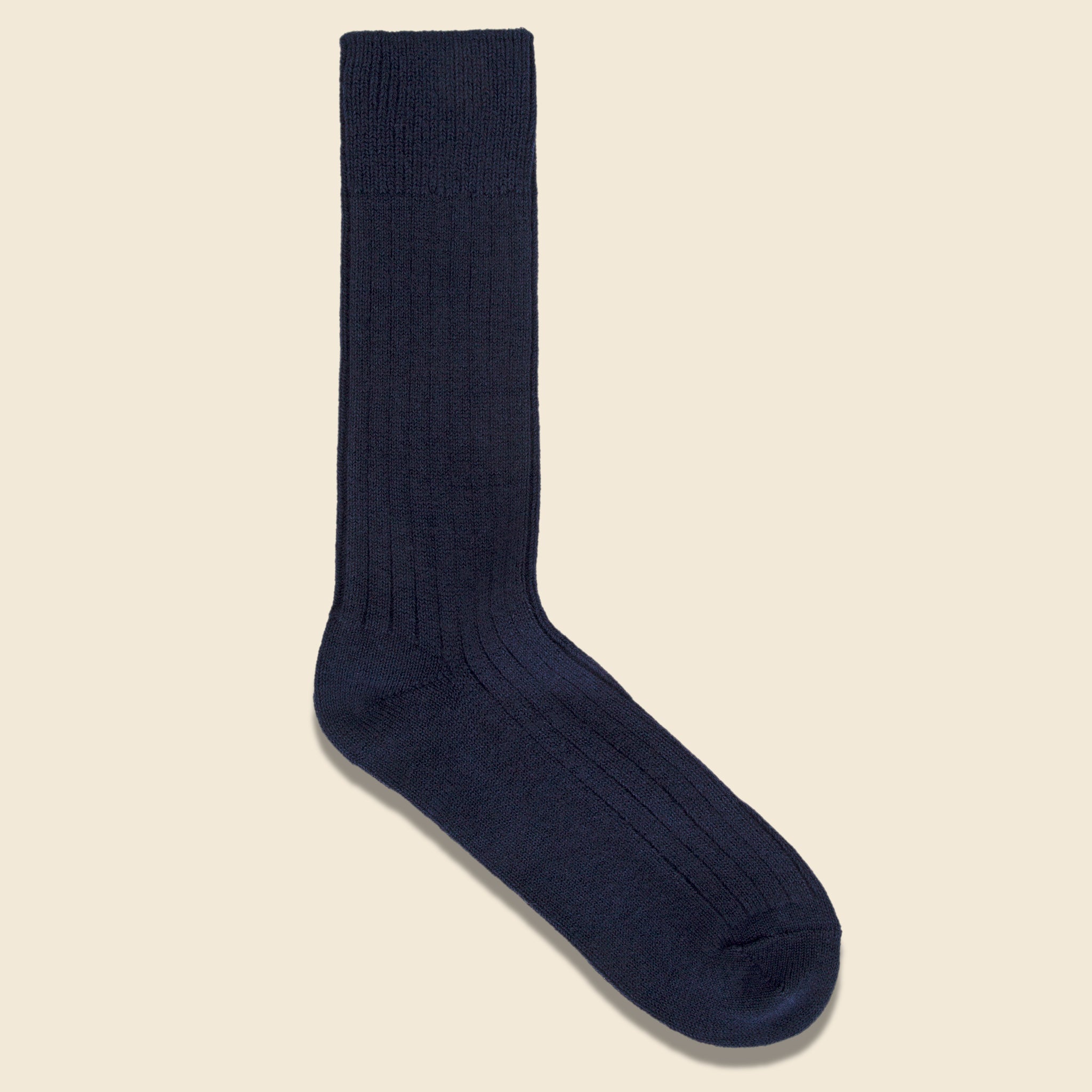 
                          Cotton Wool Rib Sock - Navy - RoToTo - STAG Provisions - Accessories - Socks
                        