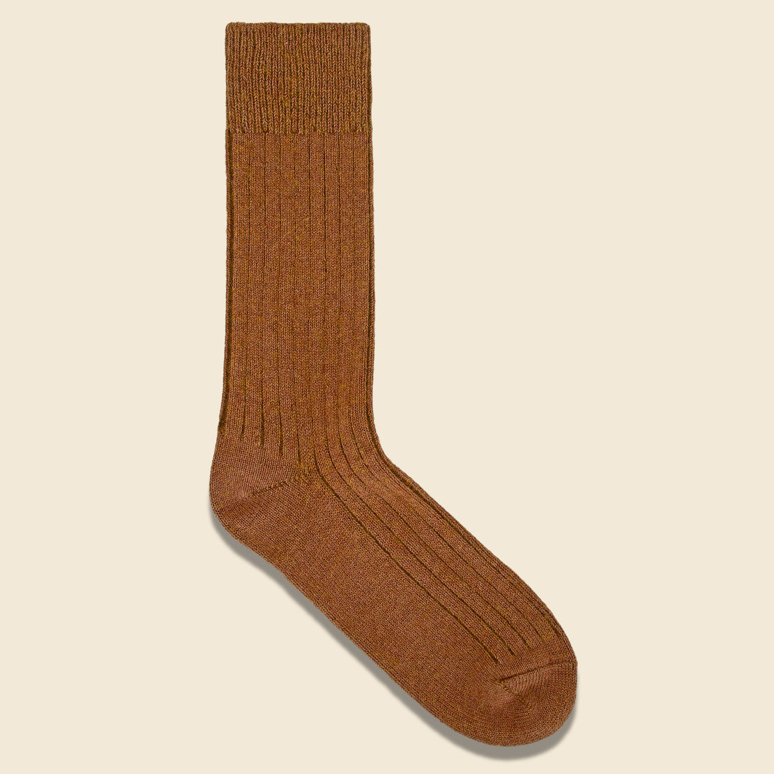 RoToTo Cotton Wool Rib Sock - Olive Drab