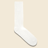 Cotton Wool Rib Sock - White - RoToTo - STAG Provisions - Accessories - Socks
