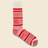 Multi Jacquard Sock - Ivory/Red - RoToTo - STAG Provisions - Accessories - Socks