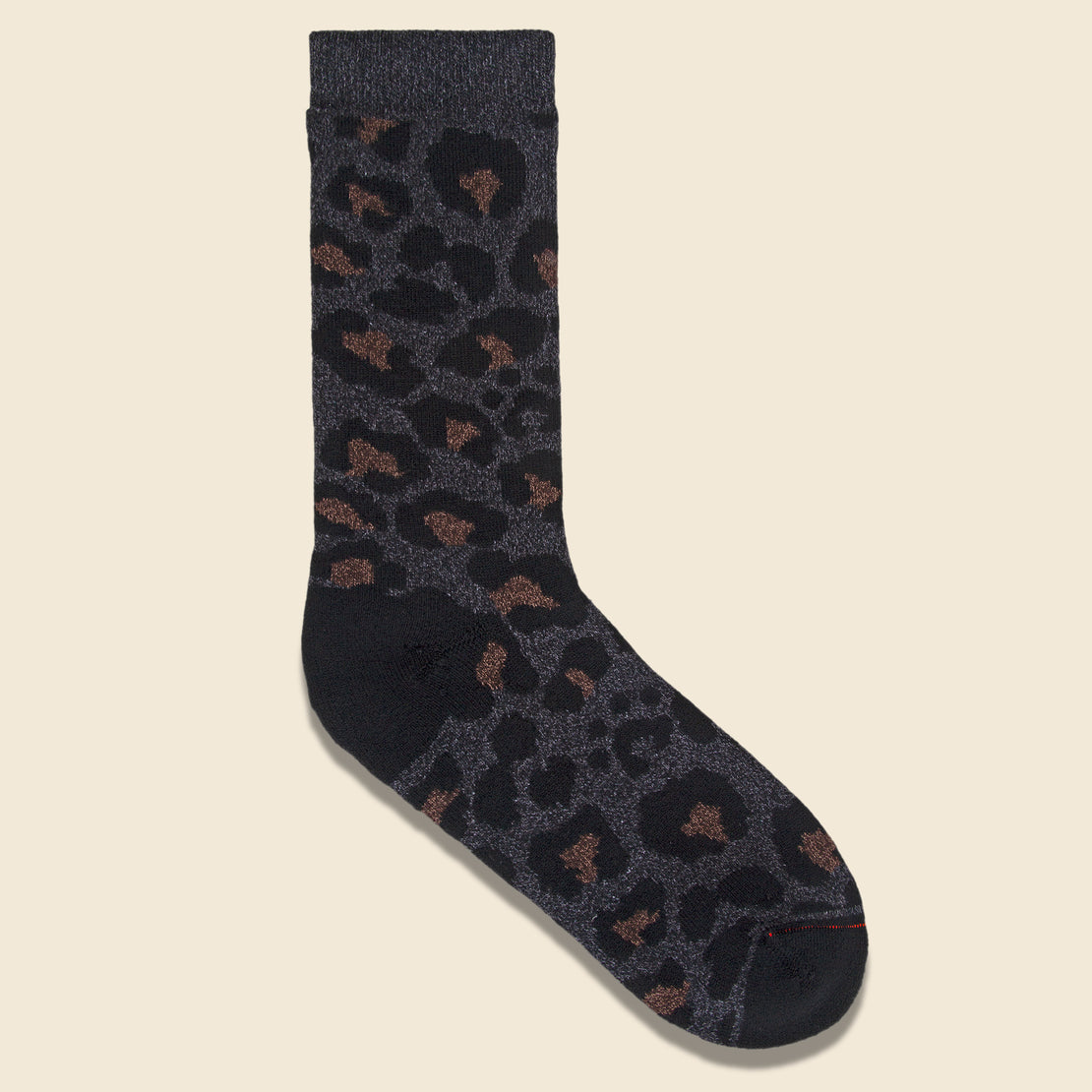 RoToTo Pile Leopard Socks - Charcoal