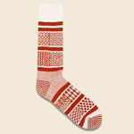Multi Jacquard Sock - Ivory/Rust - RoToTo - STAG Provisions - Accessories - Socks