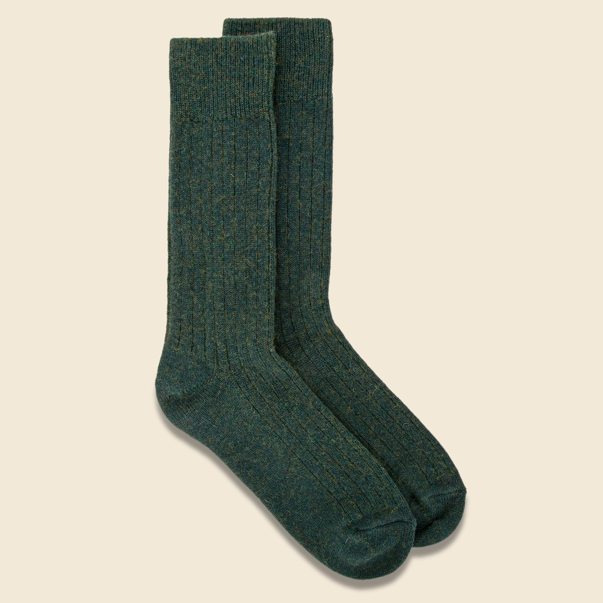 Cotton Wool Rib Sock - Dark Green - RoToTo - STAG Provisions - Accessories - Socks