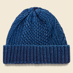 Aran Cable Indigo Watch Cap - Dark Denim - RoToTo - STAG Provisions - Accessories - Hats