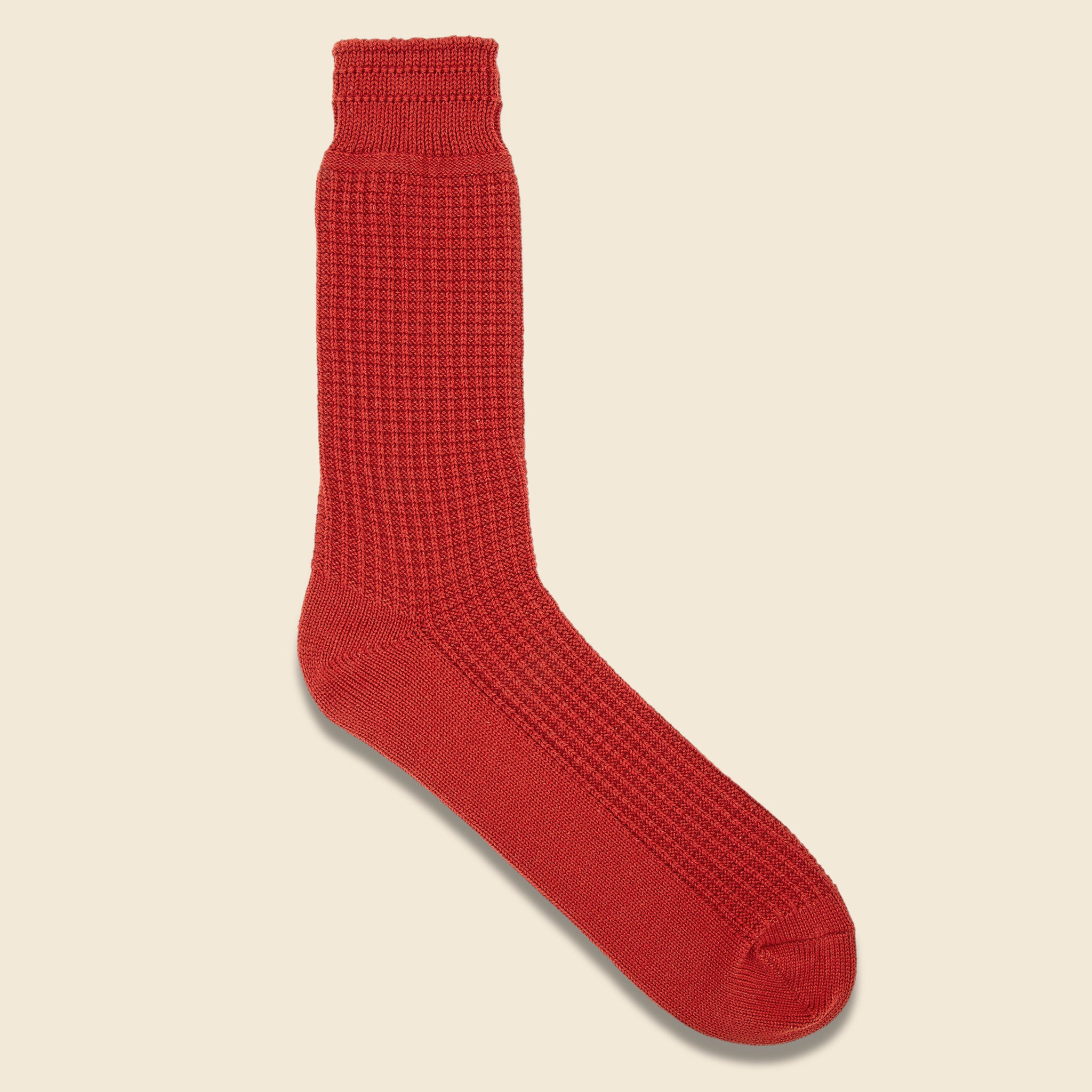 Cotton Waffle Sock - Rust - RoToTo - STAG Provisions - Accessories - Socks