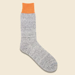 Silk & Cotton Double Face Sock - Light Orange/Light Gray - RoToTo - STAG Provisions - Accessories - Socks