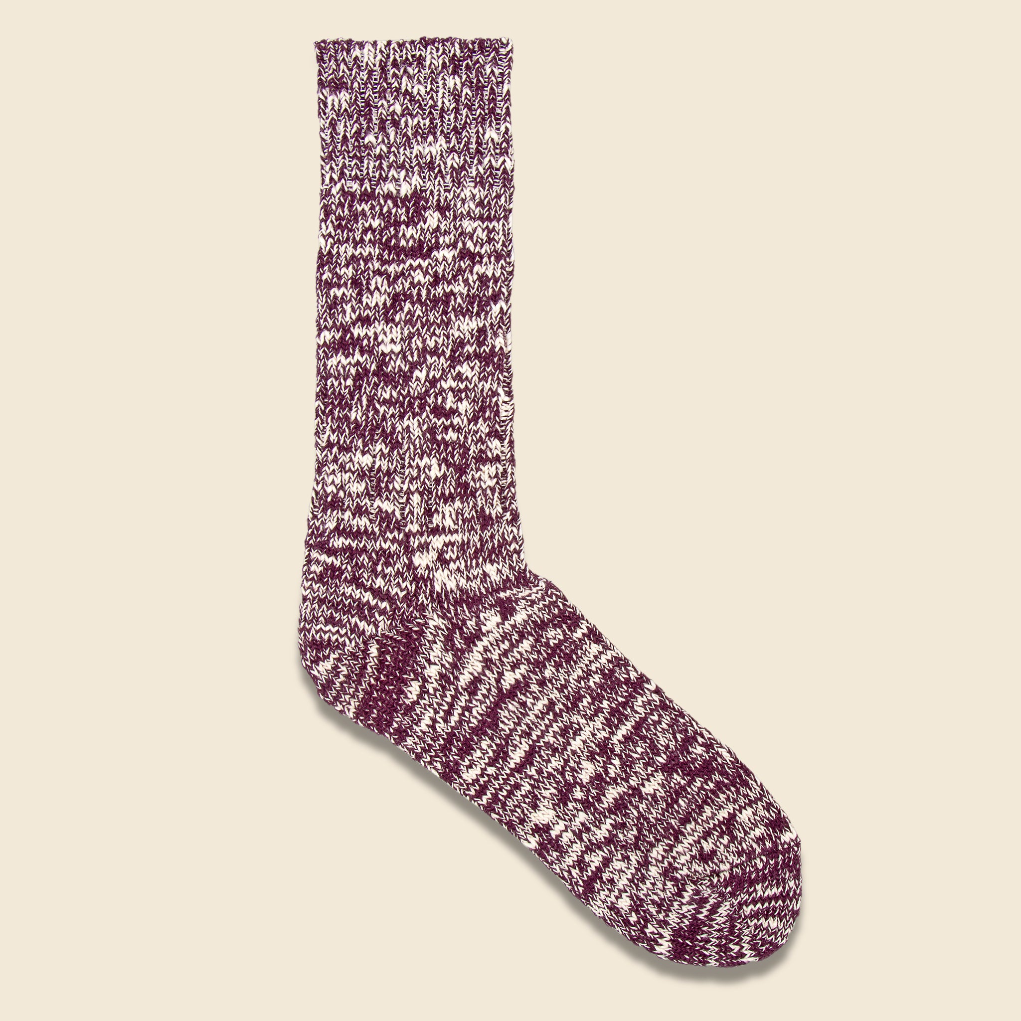 
                          Low Gauge Slub Crew Sock - Burgundy - RoToTo - STAG Provisions - Accessories - Socks
                        