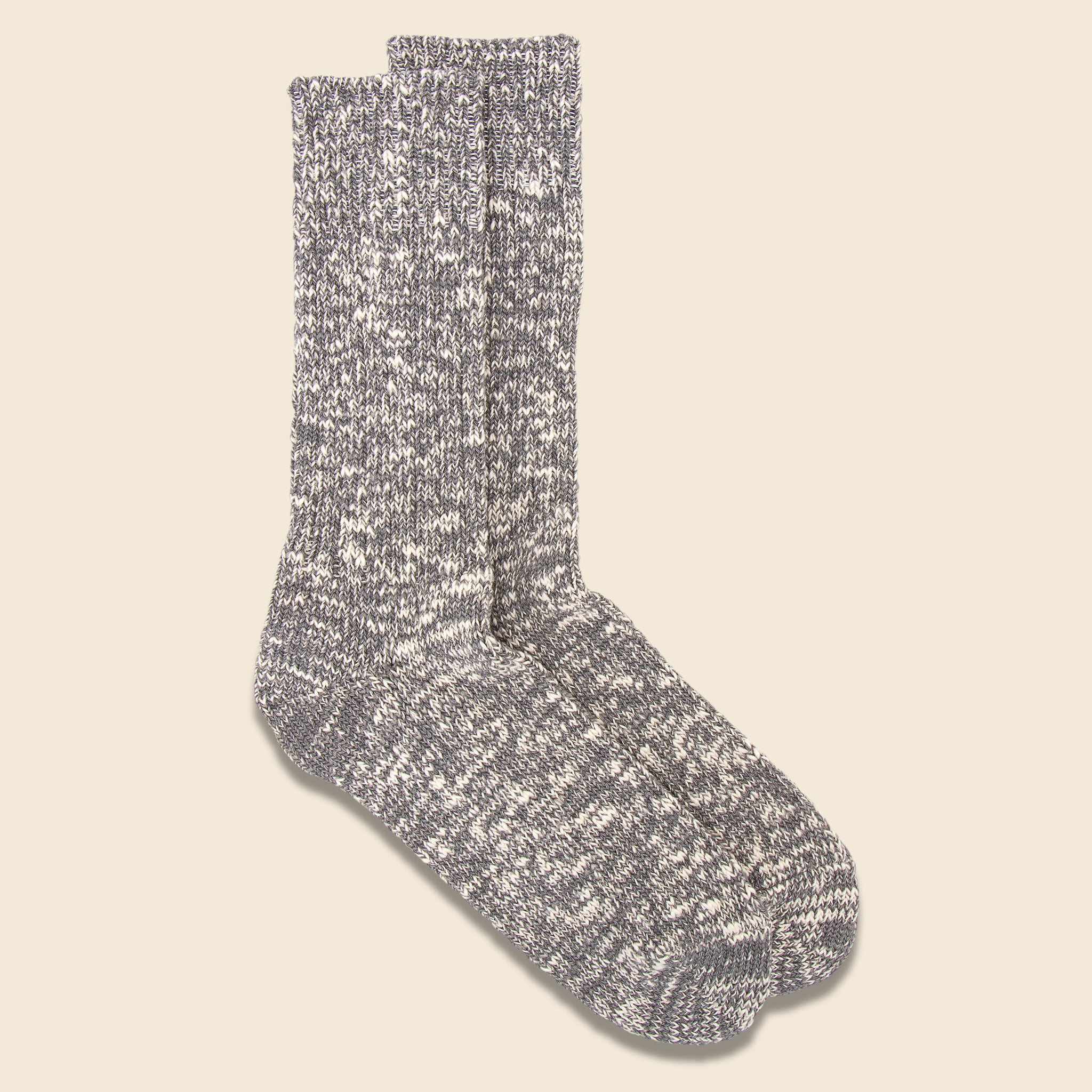 Low Gauge Slub Crew Sock - Medium Grey - RoToTo - STAG Provisions - Accessories - Socks