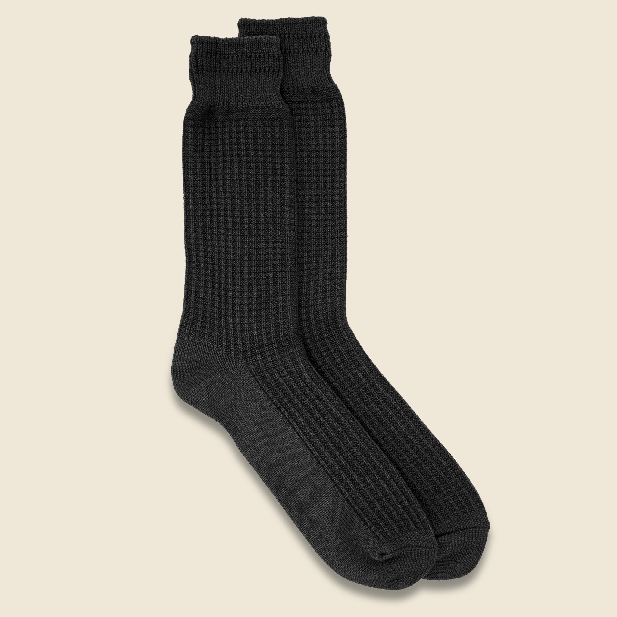 Cotton Waffle Sock - Dark Gray - RoToTo - STAG Provisions - Accessories - Socks