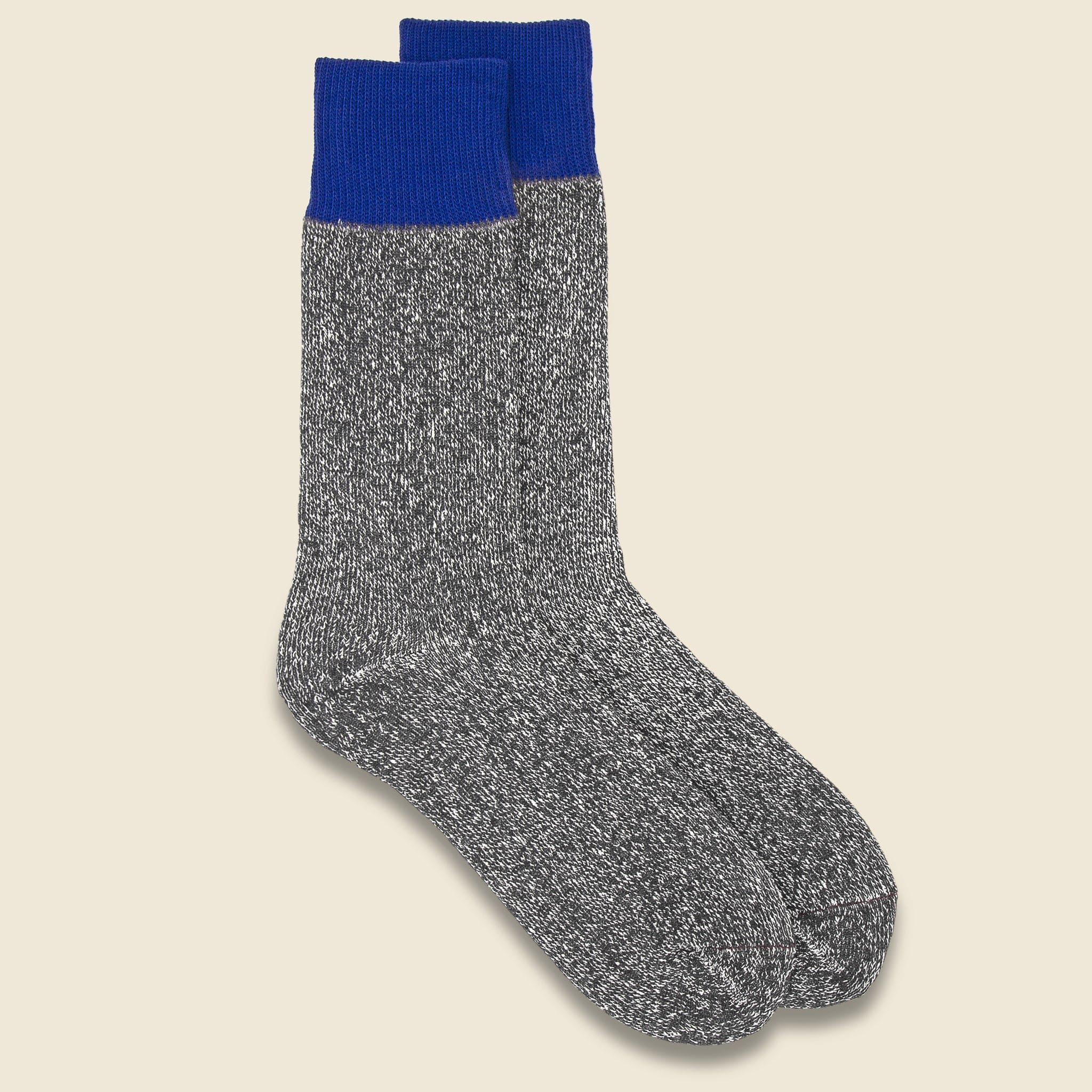 Silk & Cotton Double Face Sock - Blue/Grey - RoToTo - STAG Provisions - Accessories - Socks