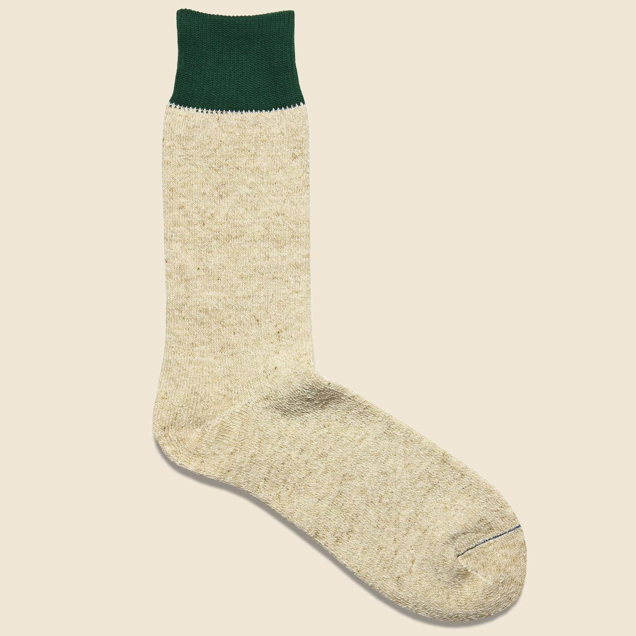 Silk & Cotton Double Face Sock - Green/Beige - RoToTo - STAG Provisions - Accessories - Socks