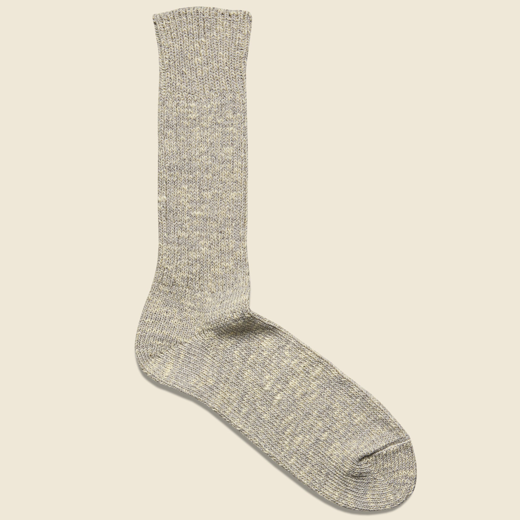 Low Gauge Slub Crew Sock - Light Grey - RoToTo - STAG Provisions - Accessories - Socks