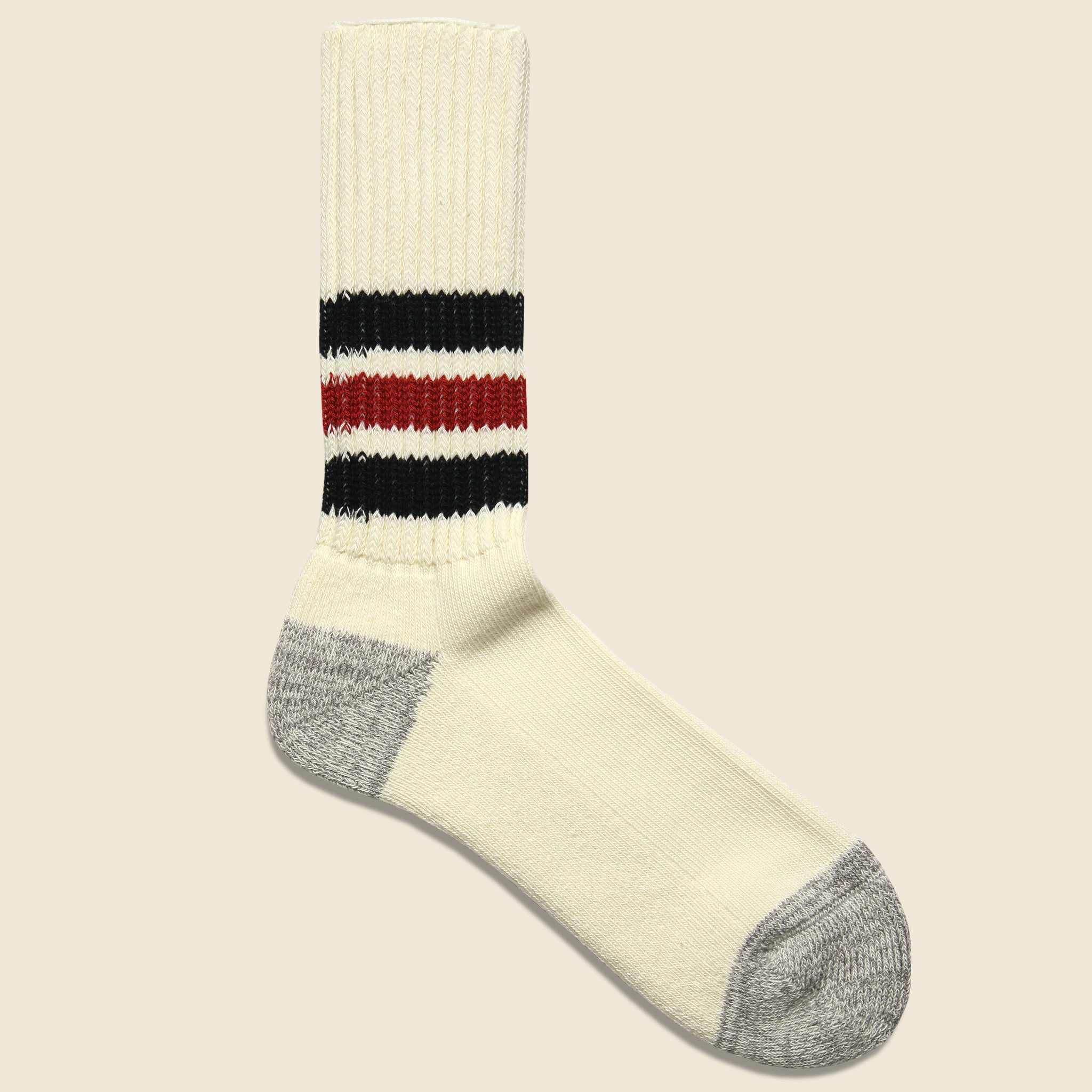 Coarse Ribbed Old School Sock - Black/Red - RoToTo - STAG Provisions - Accessories - Socks