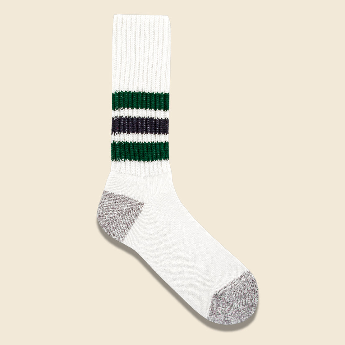 Coarse Ribbed Old School Sock - Green/Charcoal - RoToTo - STAG Provisions - Accessories - Socks