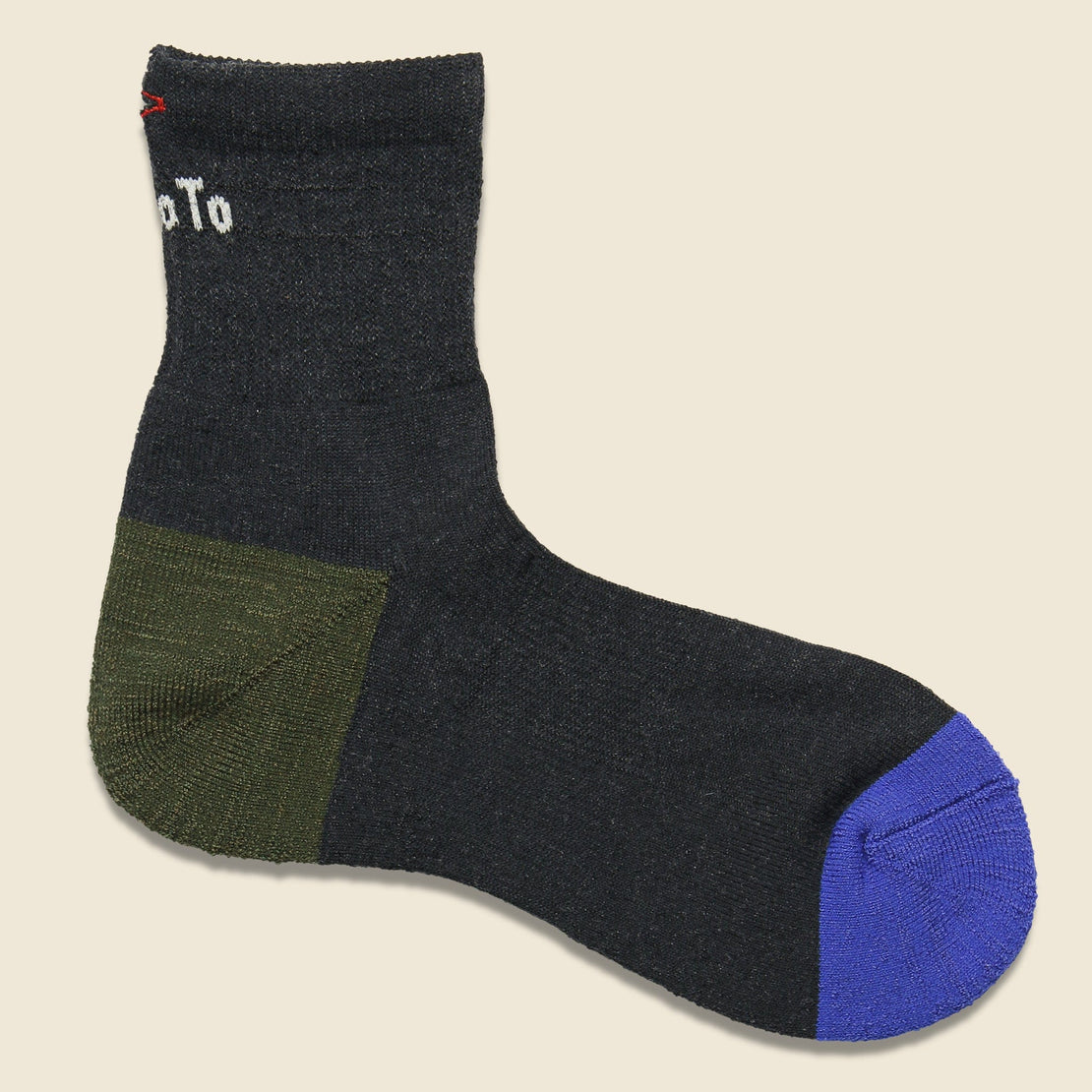 RoToTo Trail Magic Hike Trek Mid Sock - Charcoal/Olive/Blue