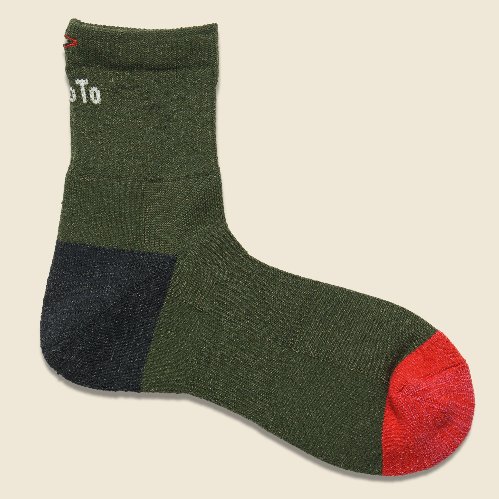 Trail Magic Hike Trek Mid Sock - Olive/Charcoal/Red - RoToTo - STAG Provisions - Accessories - Socks