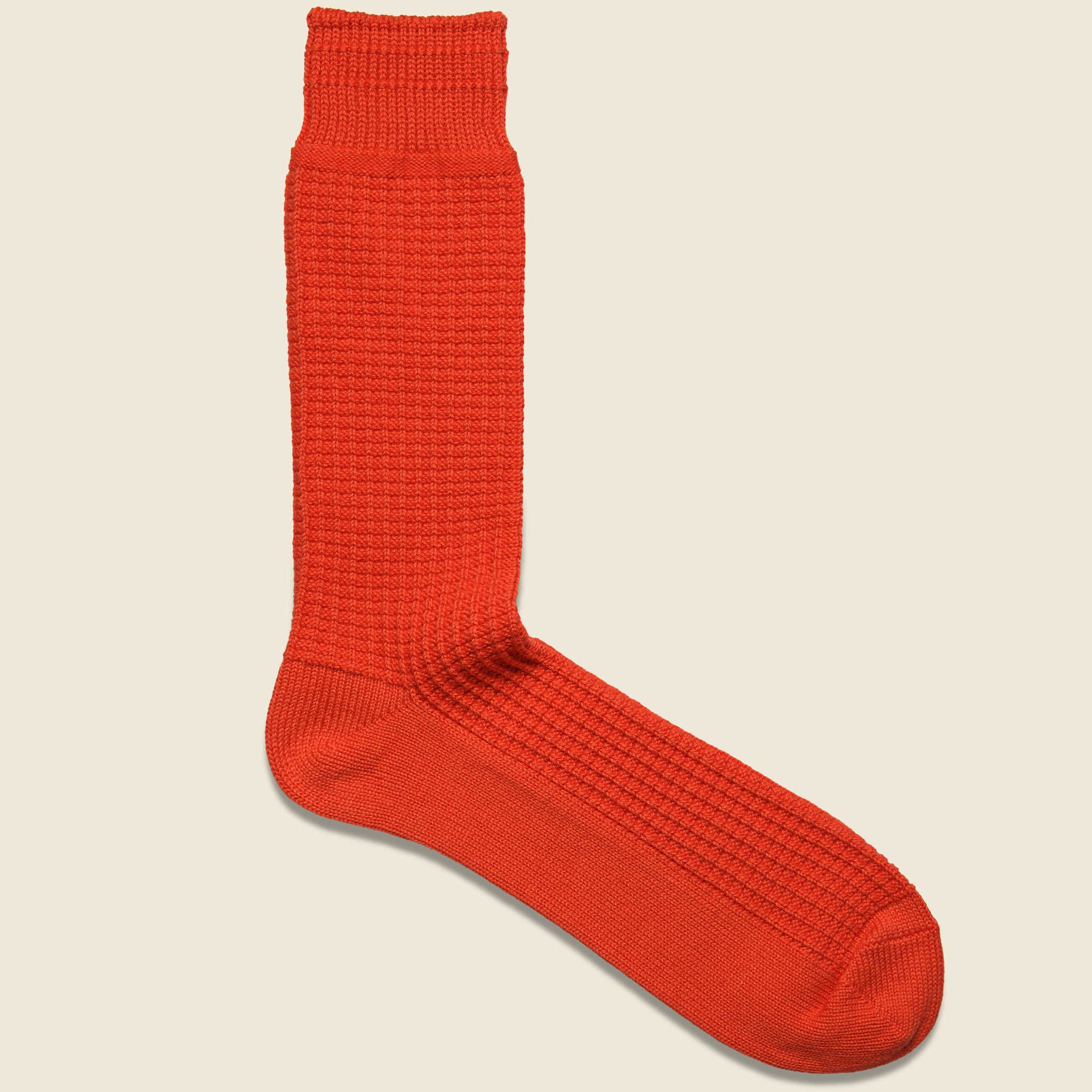Cotton Waffle Sock - Poppy Red - RoToTo - STAG Provisions - Accessories - Socks