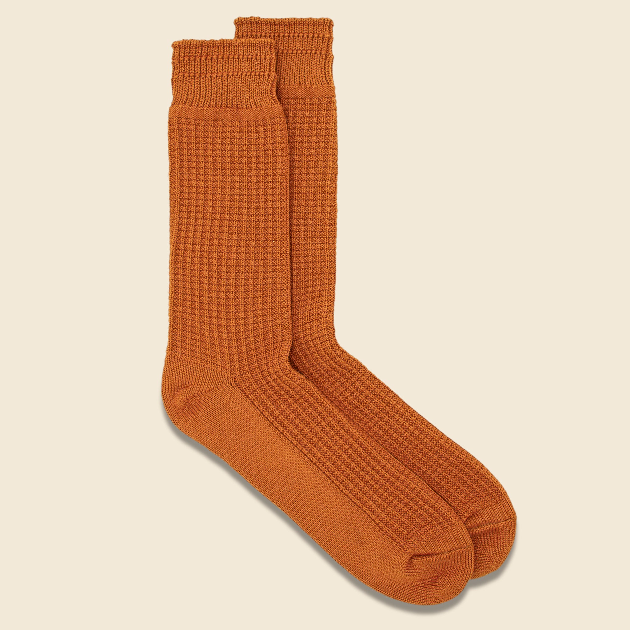 Cotton Waffle Sock - Dark Yellow - RoToTo - STAG Provisions - Accessories - Socks