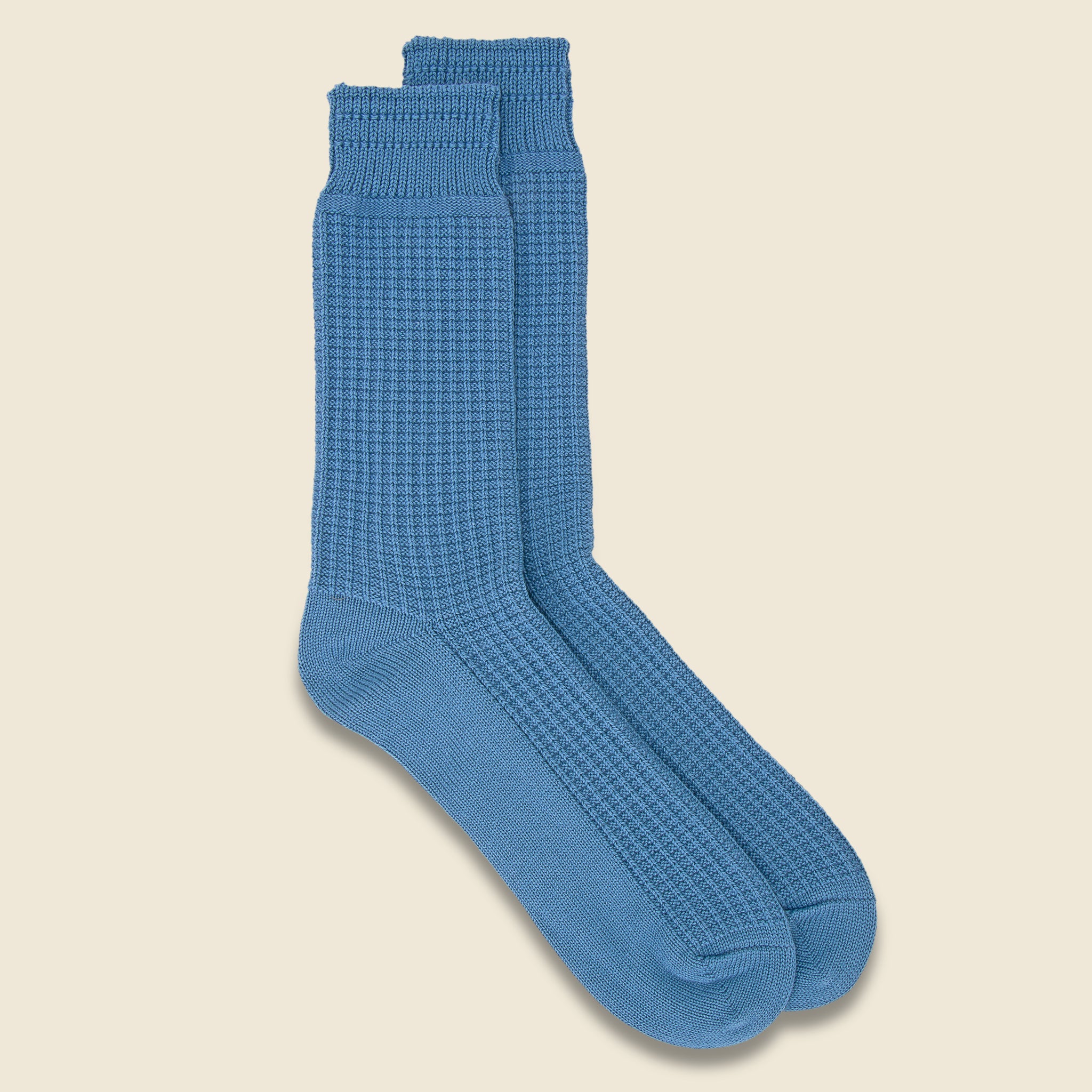 Cotton Waffle Sock - Light Blue - RoToTo - STAG Provisions - Accessories - Socks