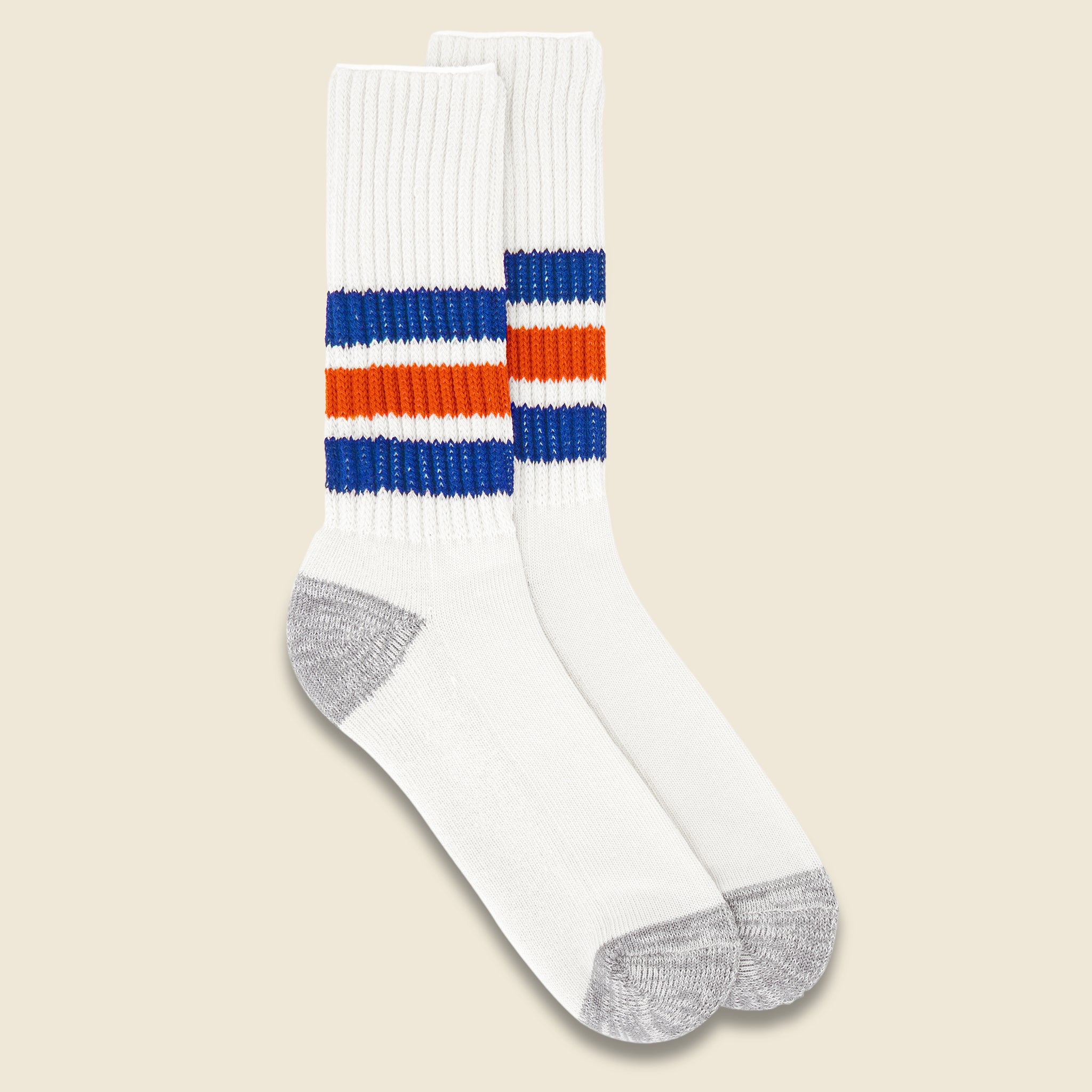 Coarse Ribbed Old School Sock - Blue/Orange