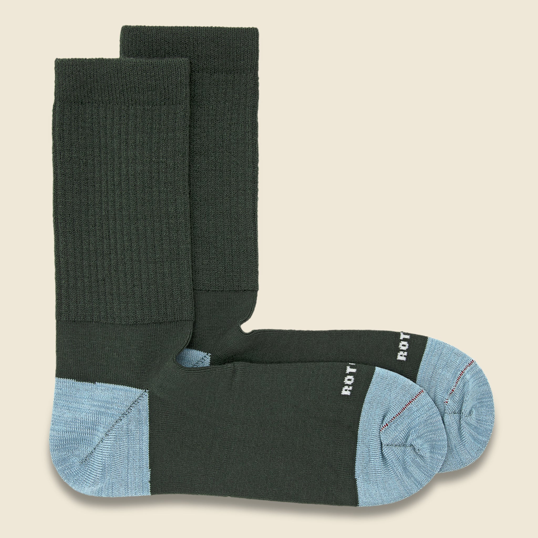 Hybrid Merino Wool Crew Sock - Dark Green/Sax - RoToTo - STAG Provisions - Accessories - Socks