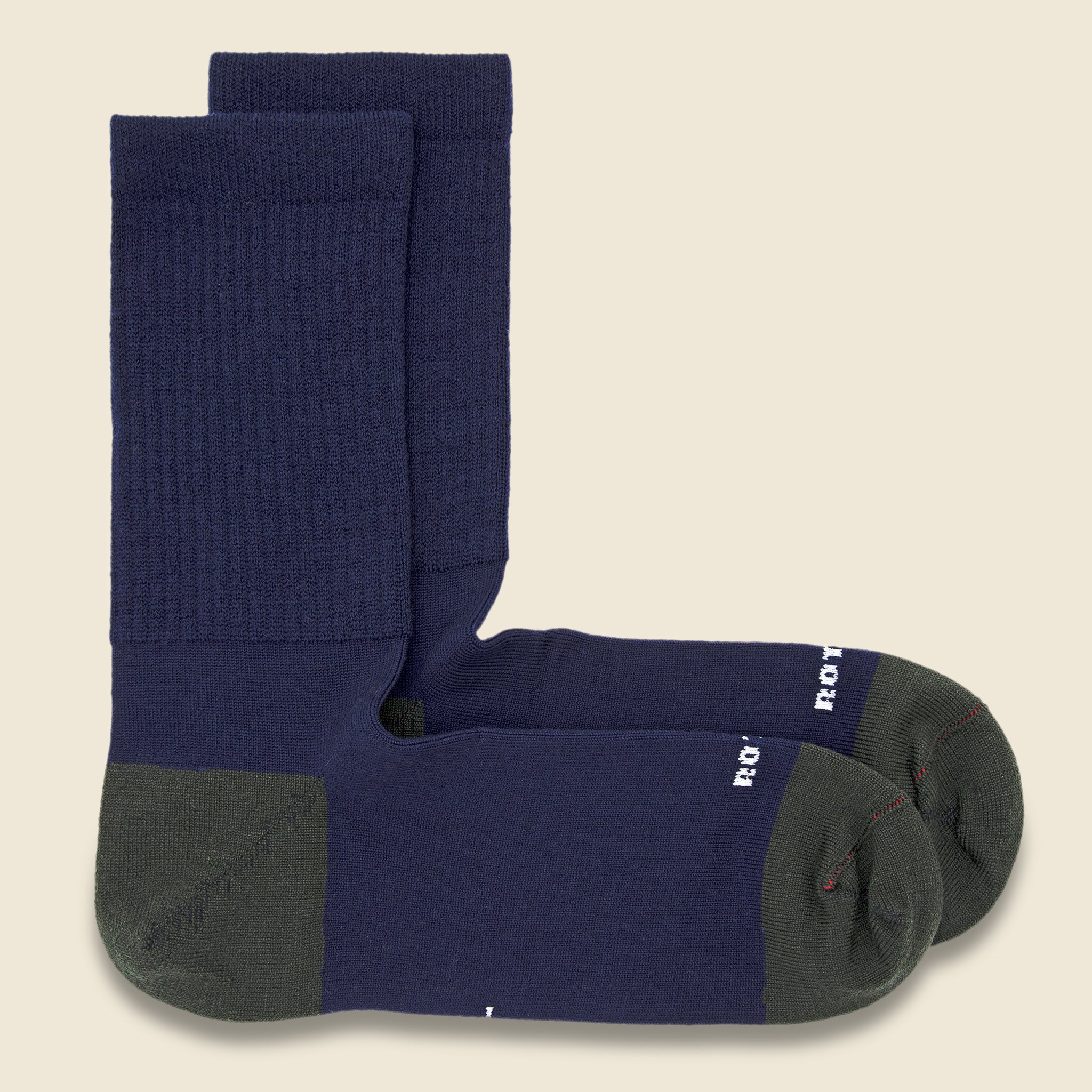 Hybrid Merino Wool Crew Sock - Navy/Dark Green - RoToTo - STAG Provisions - Accessories - Socks
