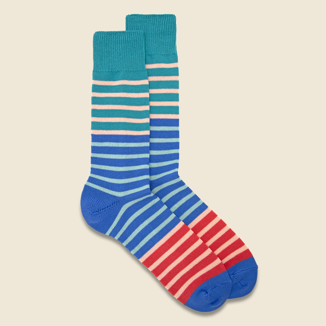 RoToTo Multi Marine Stripe Sock - Blue/Multi