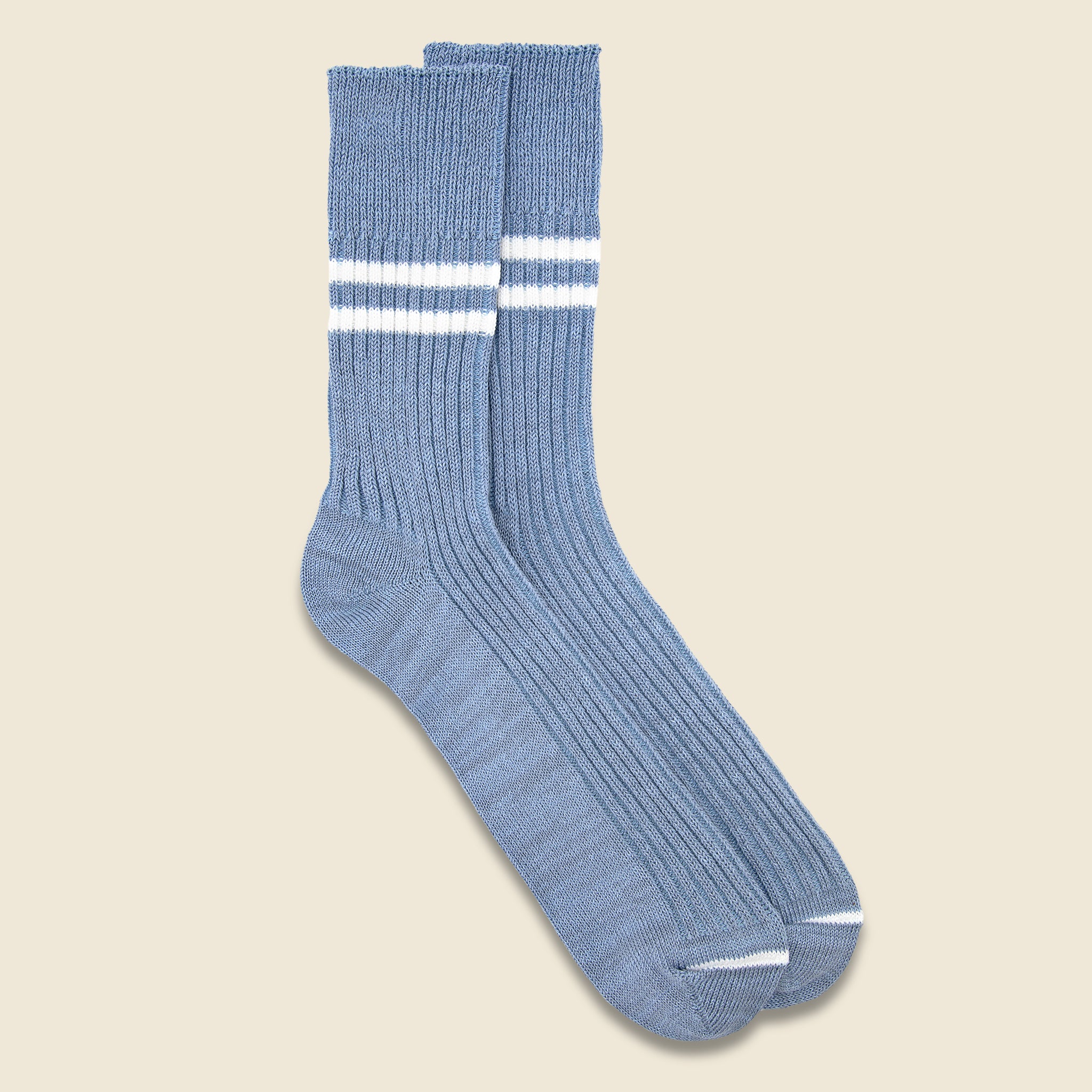 Hemp Organic Cotton Stripe Sock - Morning Blue/White - RoToTo - STAG Provisions - Accessories - Socks