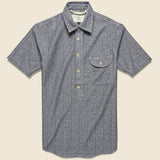 Sashiko Popover Shirt - Blue - Rogue Territory - STAG Provisions - Tops - S/S Woven - Other Pattern