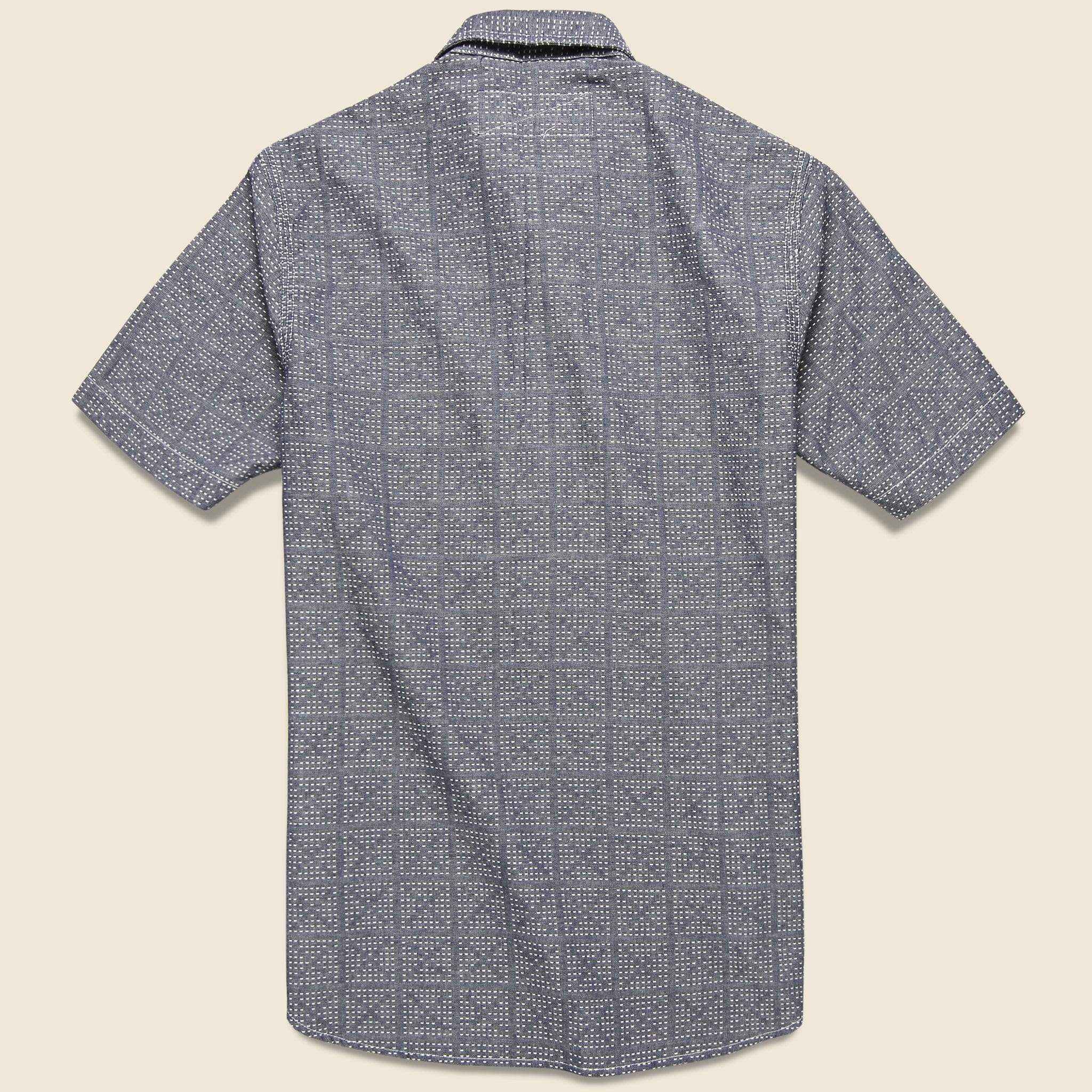 Sashiko Popover Shirt - Blue - Rogue Territory - STAG Provisions - Tops - S/S Woven - Other Pattern