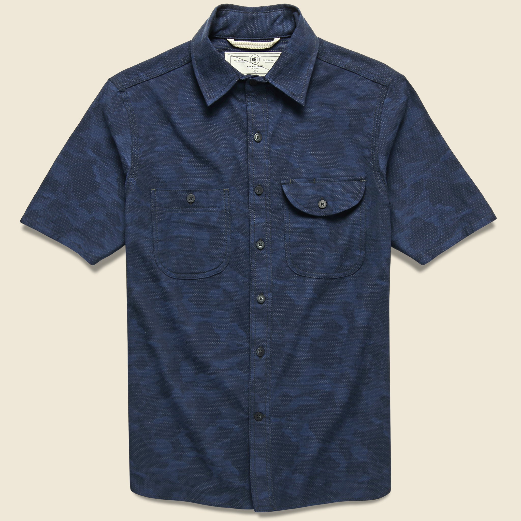 Dobby Camo Workshirt - Blue - Rogue Territory - STAG Provisions - Tops - S/S Woven - Other Pattern