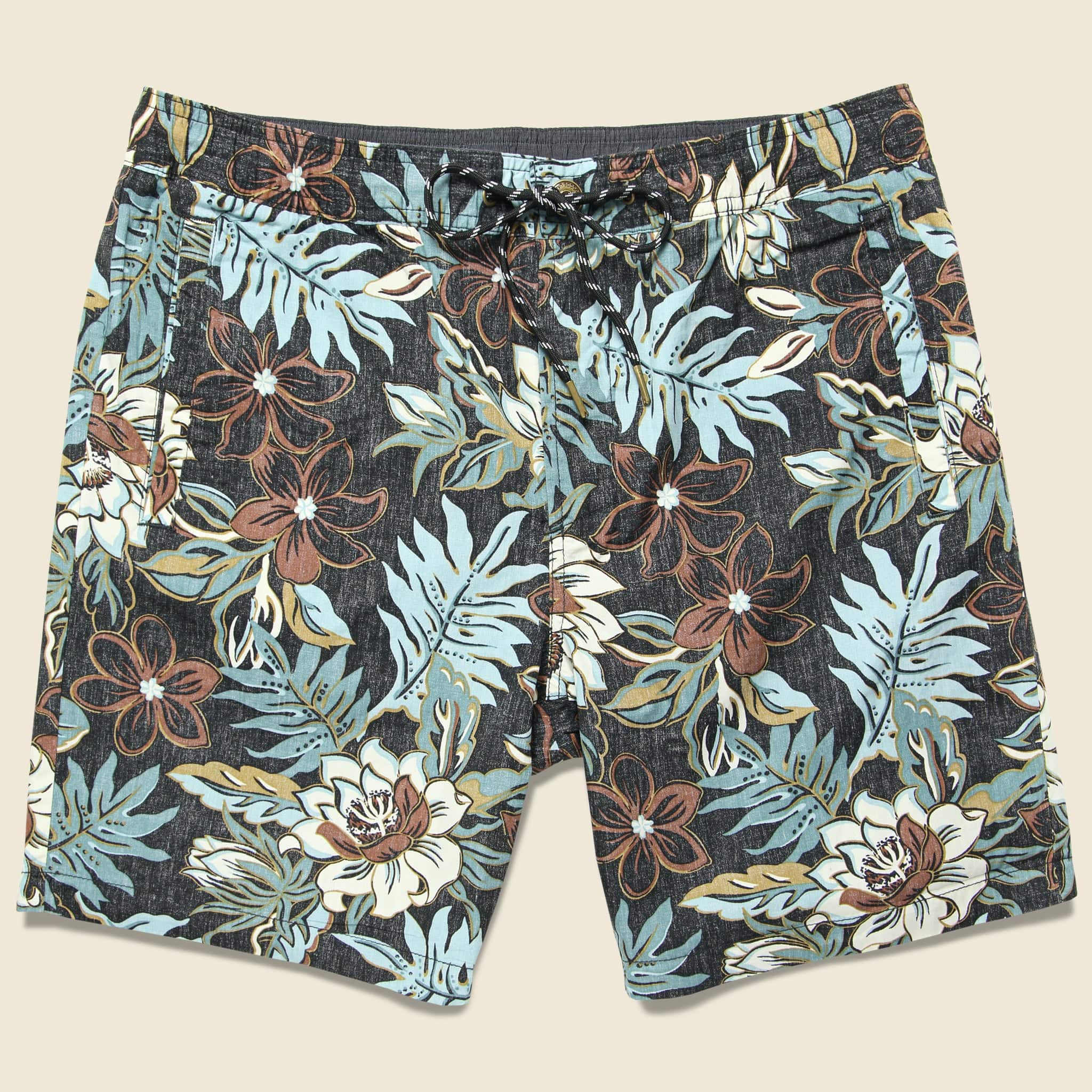 Vintage Hawaiian Floral Swim Trunk - Black - Reyn Spooner - STAG Provisions - Shorts - Swim