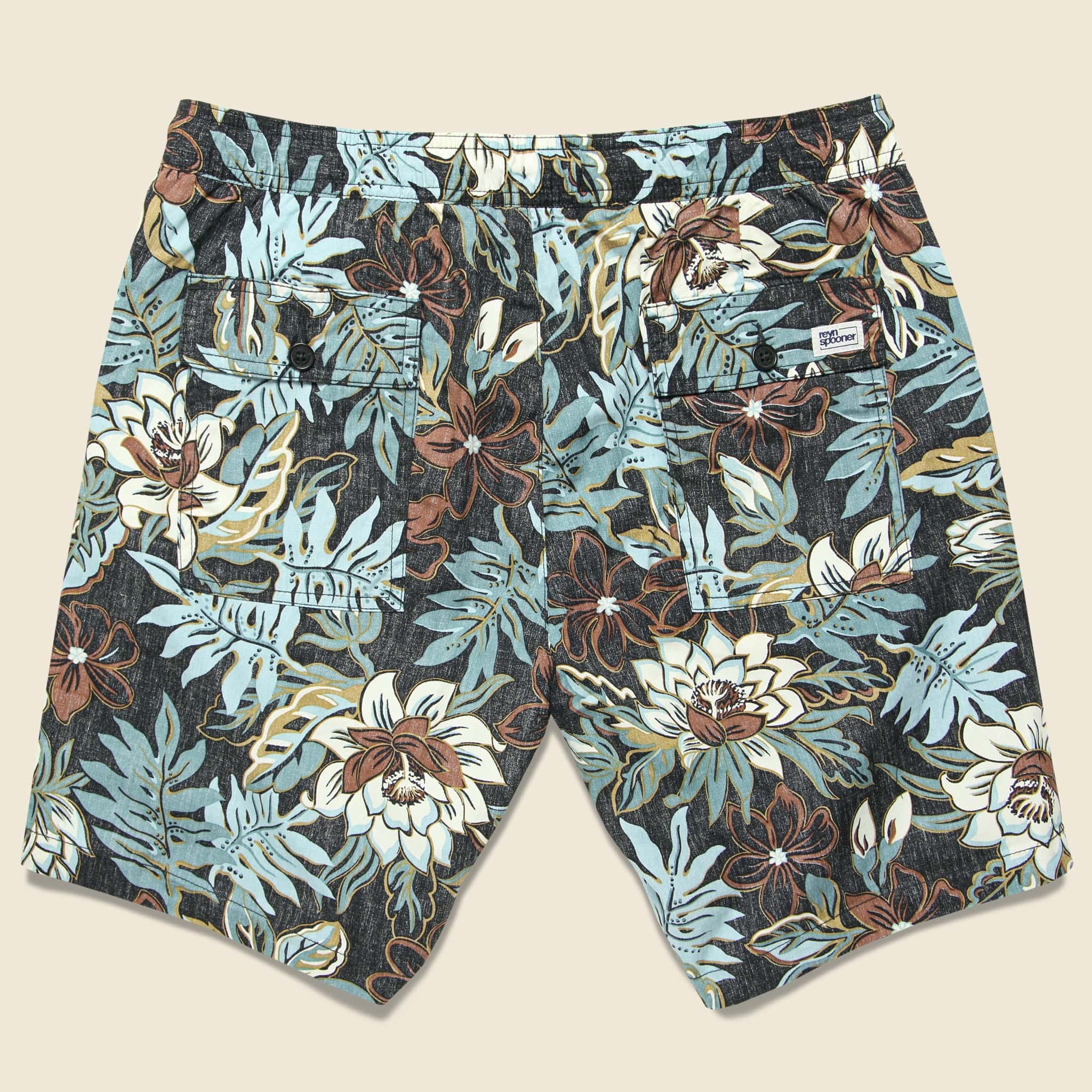Vintage Hawaiian Floral Swim Trunk - Black - Reyn Spooner - STAG Provisions - Shorts - Swim