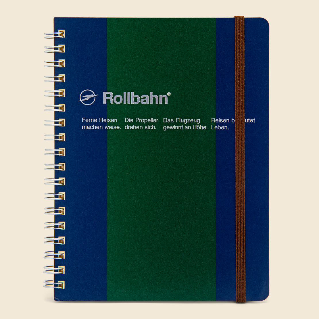 Paper Goods Rollbahn Spiral Notebook - Dark Blue/Green