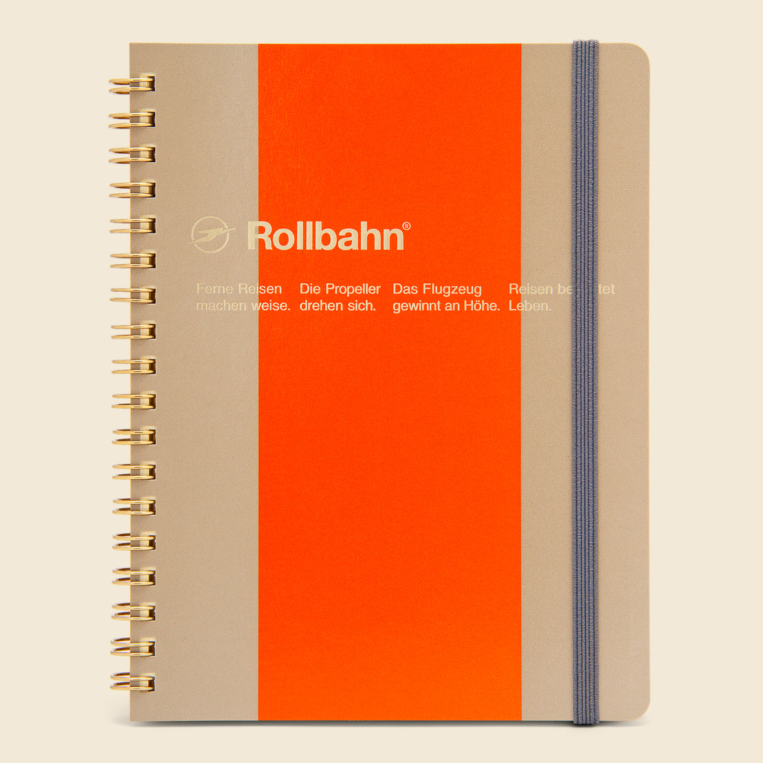 Paper Goods Rollbahn Spiral Notebook - Beige/Orange