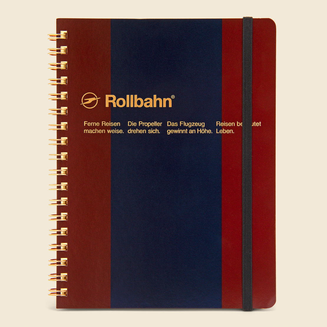 Paper Goods Rollbahn Spiral Notebook - Burgundy/Navy
