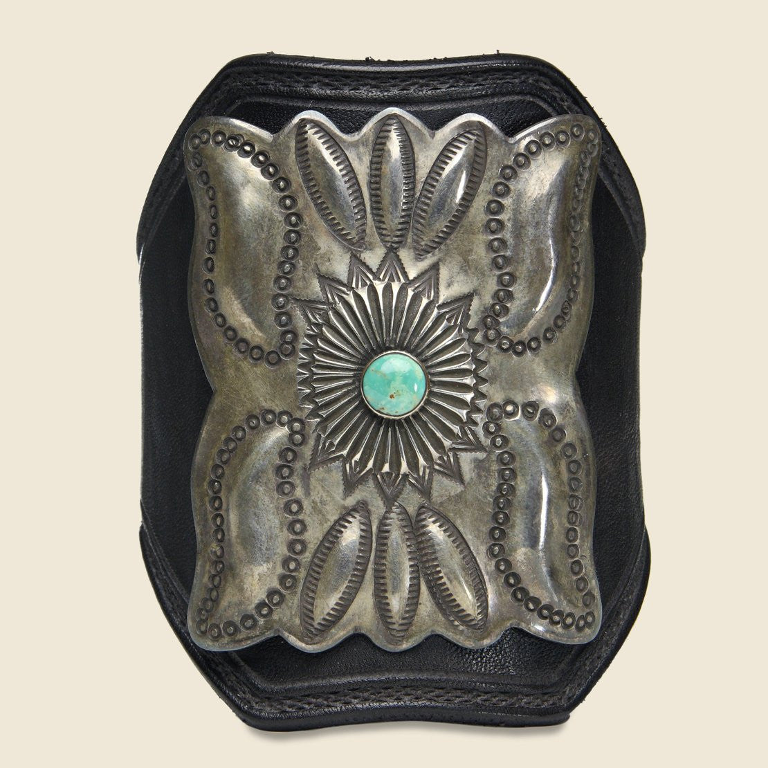 Leaf & Small Flower Motif Ketoh - Leather/Sterling/Turquoise - Smith Bros. Trading Co. - STAG Provisions - One & Done - Accessories & Jewelry