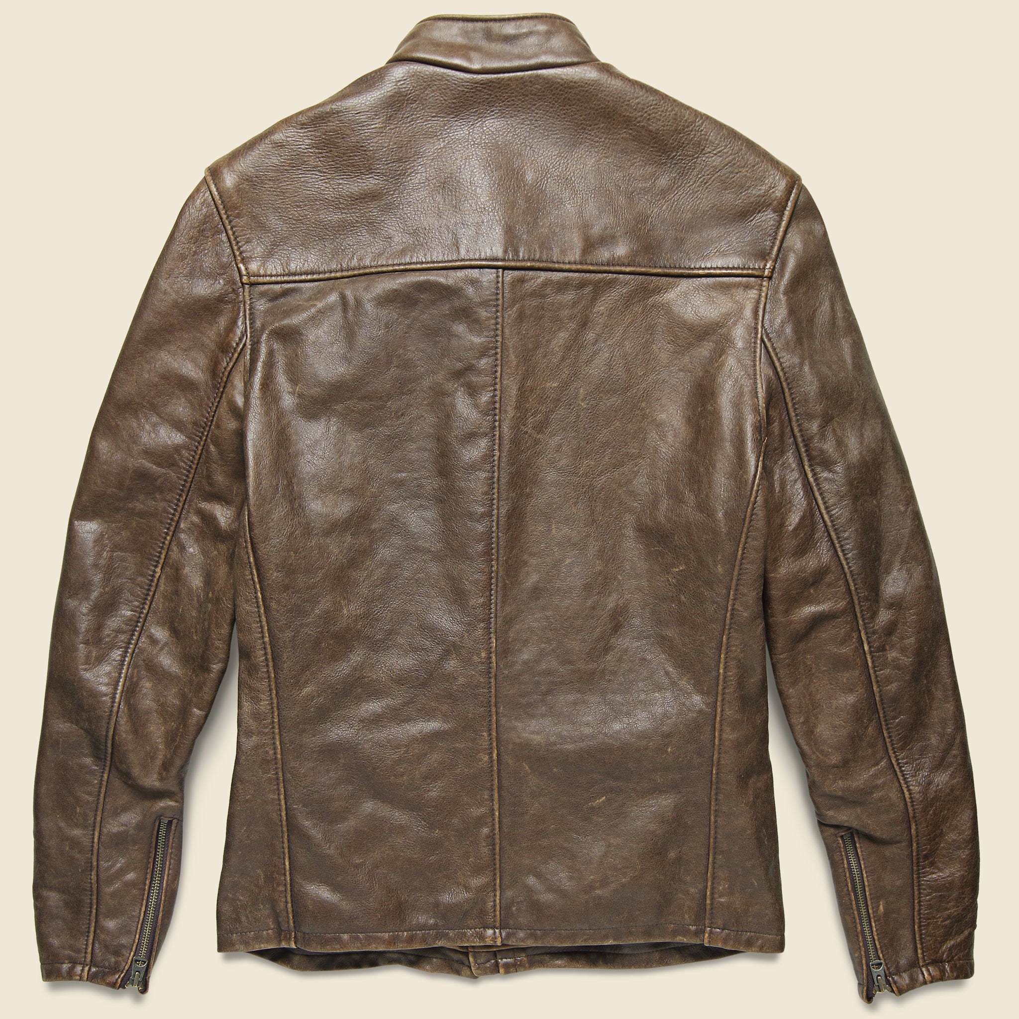 Cowhide Leather Caf√© Racer Jacket - Brown - Schott - STAG Provisions - Outerwear - Coat / Jacket