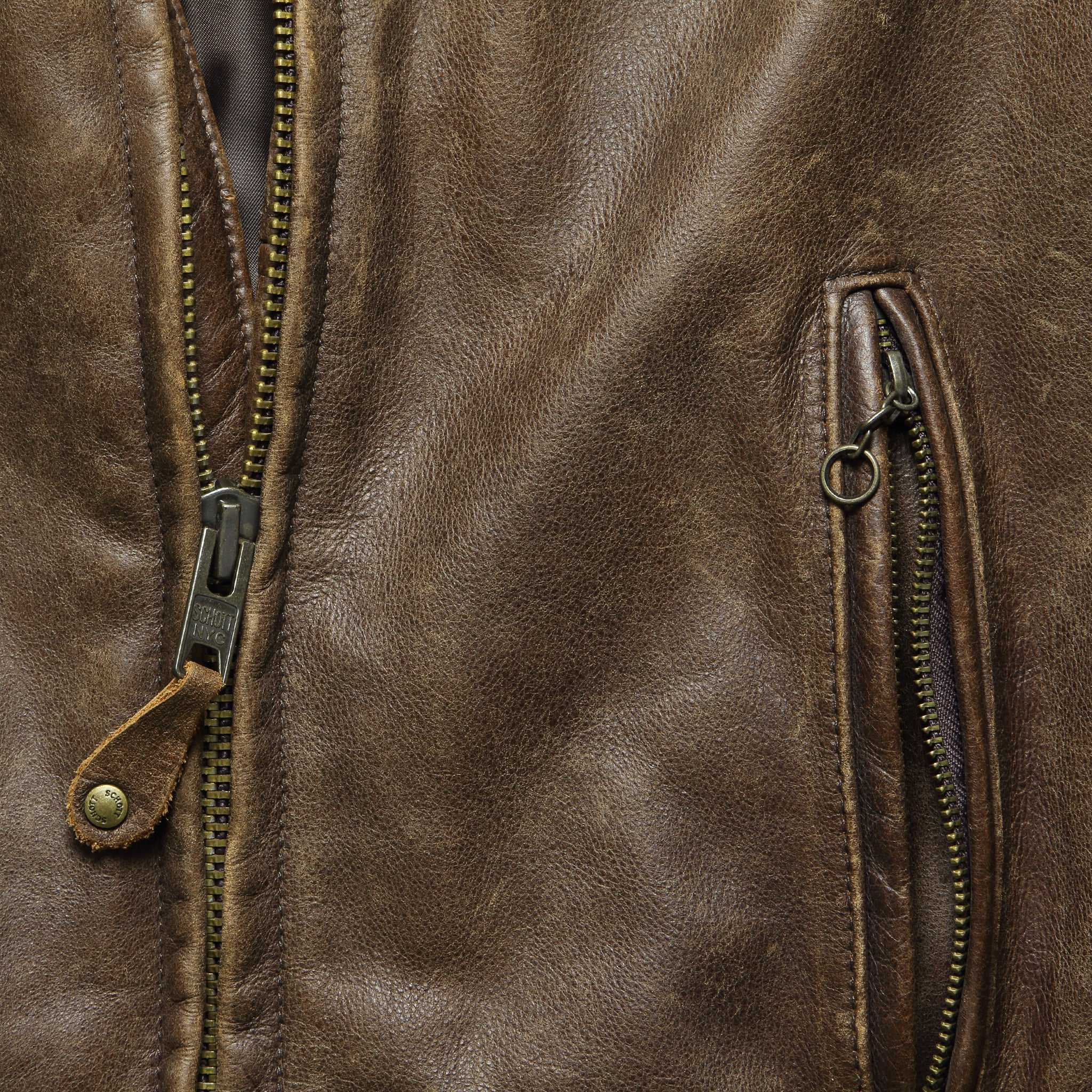 
                          Cowhide Leather Caf√© Racer Jacket - Brown - Schott - STAG Provisions - Outerwear - Coat / Jacket
                        